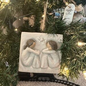 Willow Tree Forever True, Forever Friends Ornament - Cream and Tan